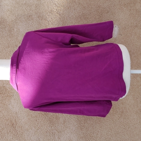 Vintage 90's Mossimo stretch Fuchsia pink polo colared 3/4 quarter Sleeves bl… - Picture 3 of 7